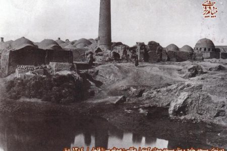 تصاویر تاریخی مسجدجامع و منار مسجد قم
